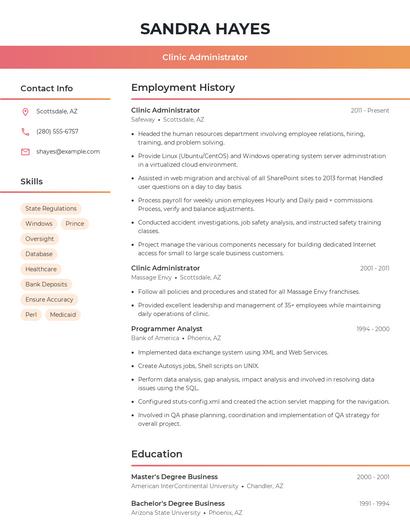 Resume example 3