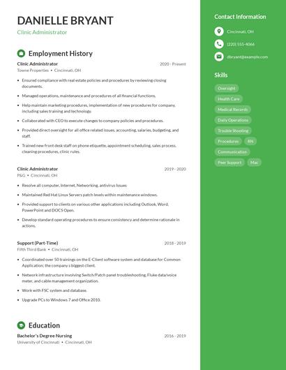 Resume example 4