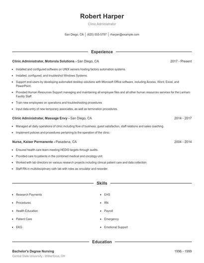 Resume example 1