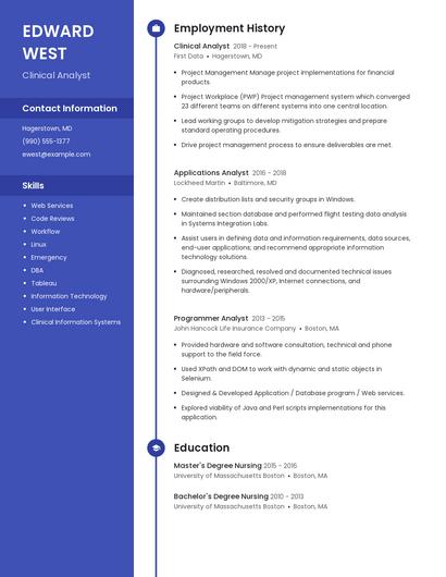 Resume example 5