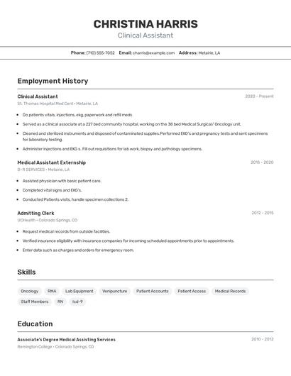 Resume example 2