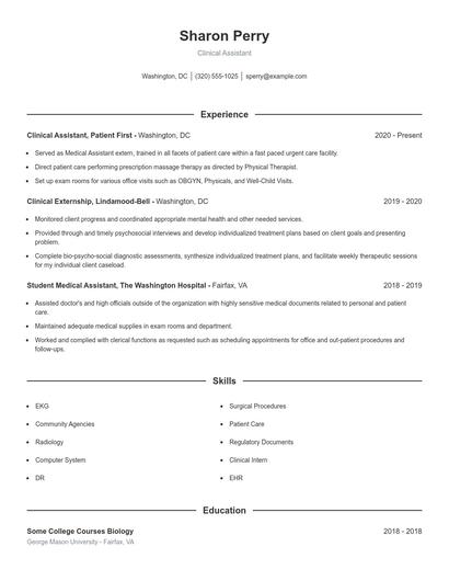 Resume example 1