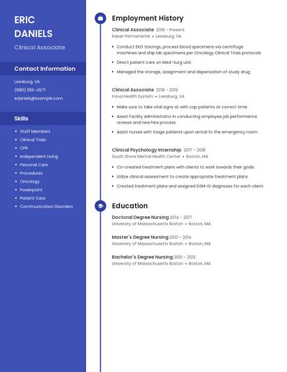 Clinical Associate Resume
