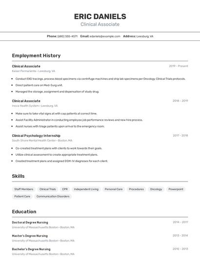 Resume example 2