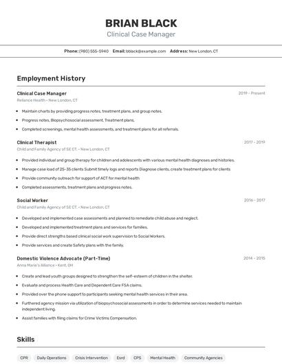 Resume example 2