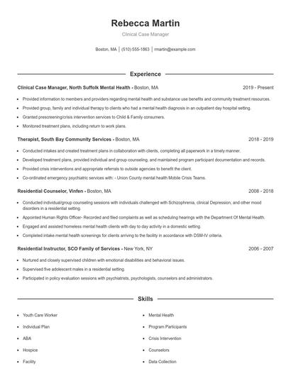 Resume example 1