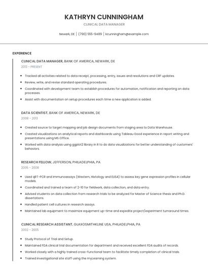 Clinical Data Manager Resume