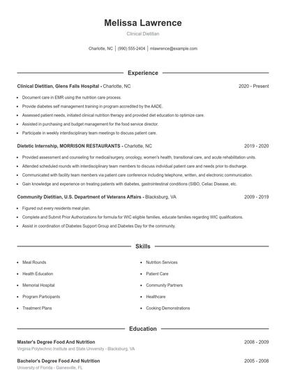 Resume example 1