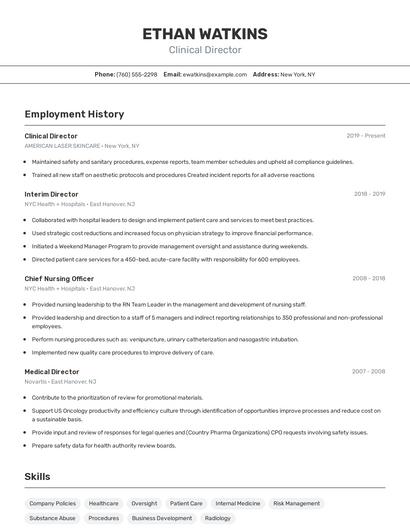Resume example 2