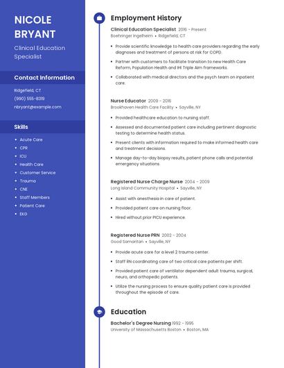Clinical Education Specialist Resume