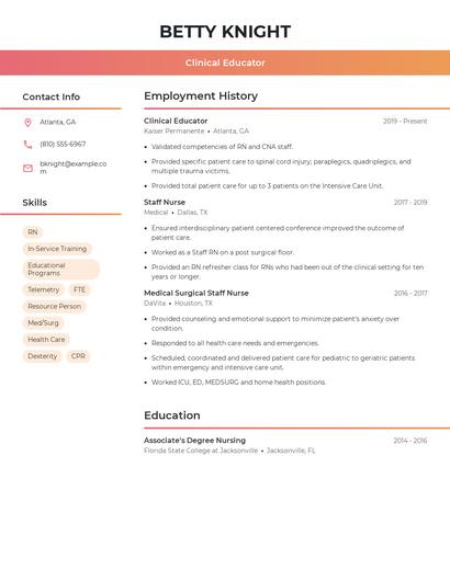 Resume example 3
