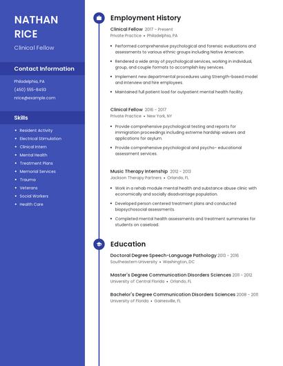 Clinical Fellow Resume