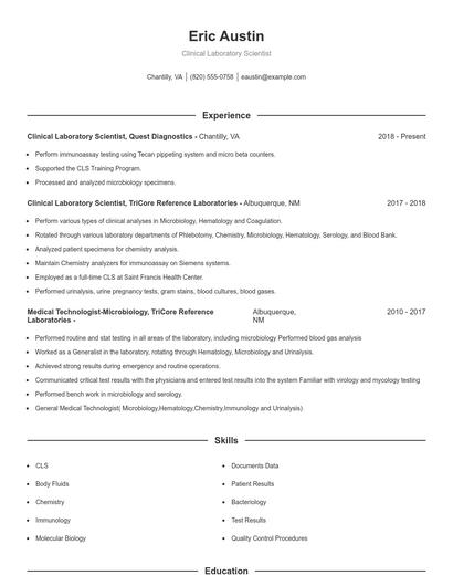 Resume example 1