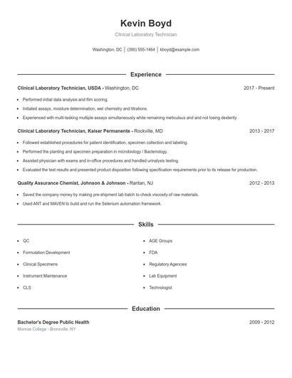Resume example 1