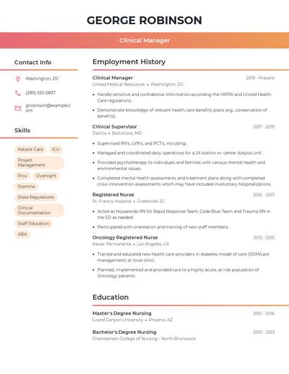 Resume example 3