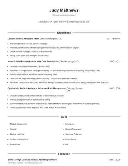 Resume example 1