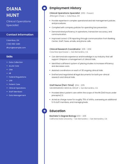Clinical Operations Specialist Resume