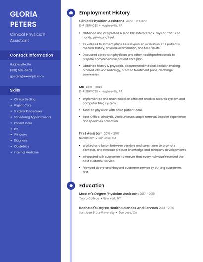 Clinical Physician Assistant Resume