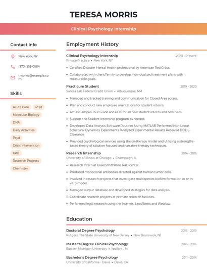 Resume example 3