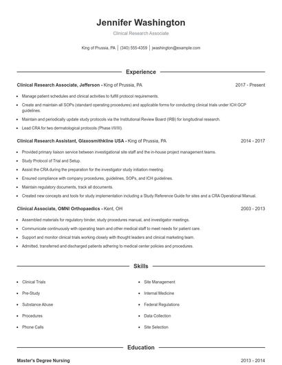 Resume example 1