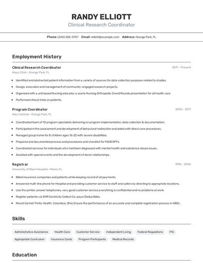 Resume example 2