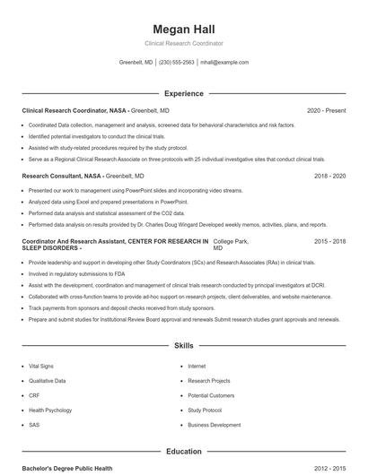 Resume example 1