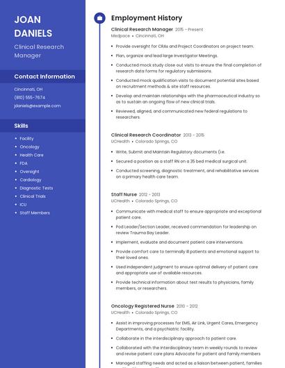 Clinical Research Manager Resume