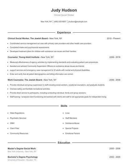 Resume example 1
