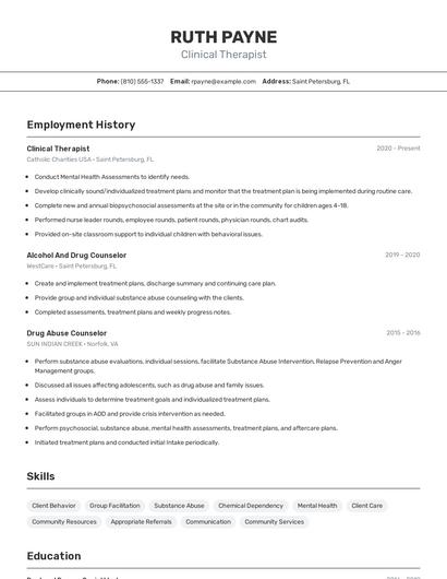 Resume example 2