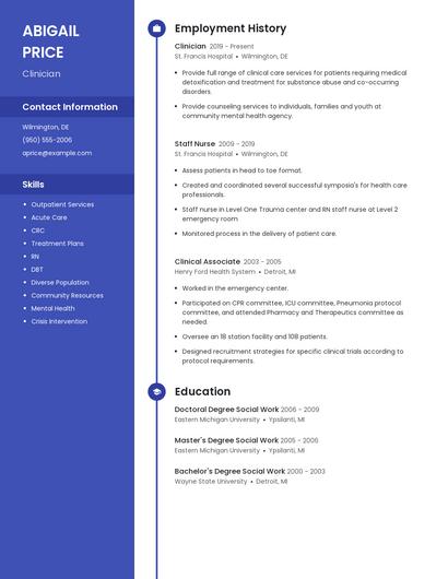 Clinician Resume