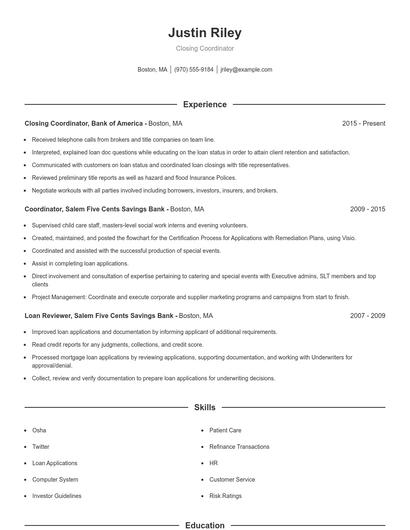 Resume example 1