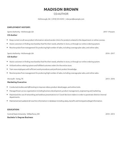 CO-Author Resume