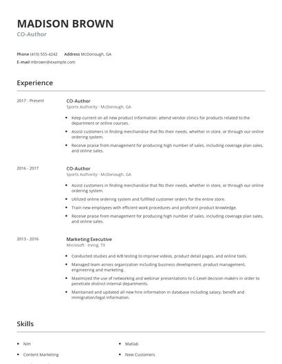 CO-Author Resume