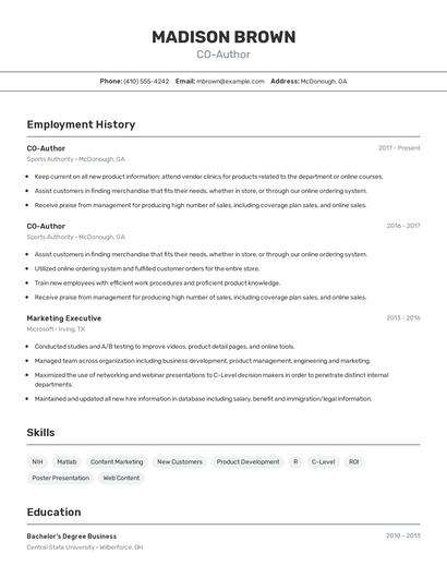 CO-Author Resume