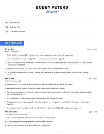CO-Author Resume