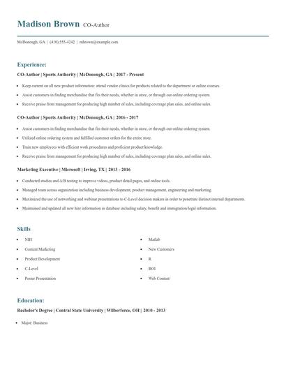 CO-Author Resume