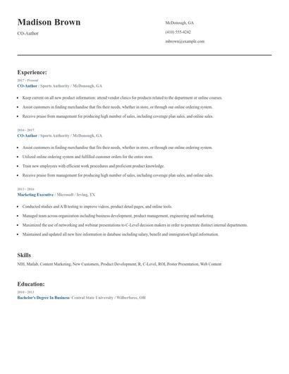 CO-Author Resume