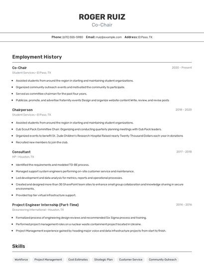 Resume example 2
