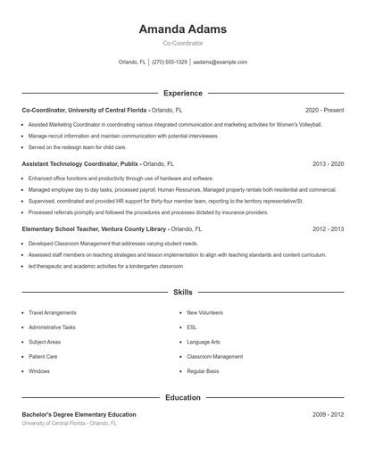 Resume example 1