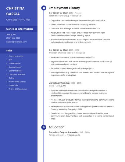Co-Editor-In-Chief Resume
