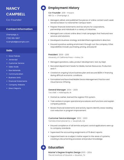 Resume example 4