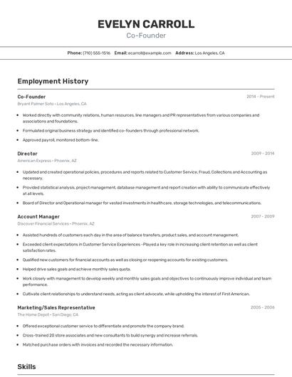 Resume example 2