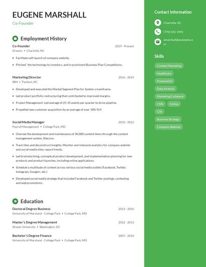 Resume example 5