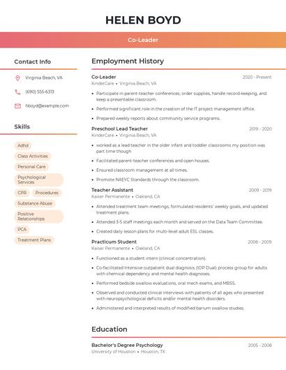 Resume example 3