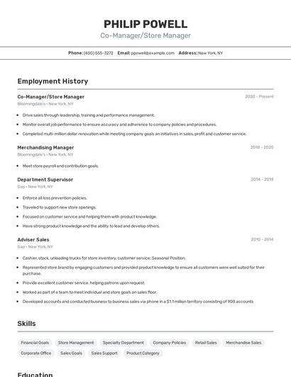 Resume example 2