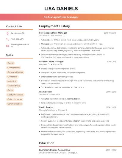 Resume example 3