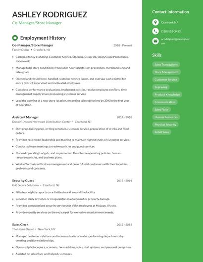 Resume example 4