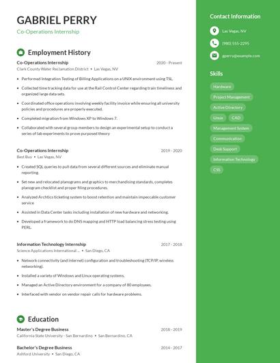 Resume example 4