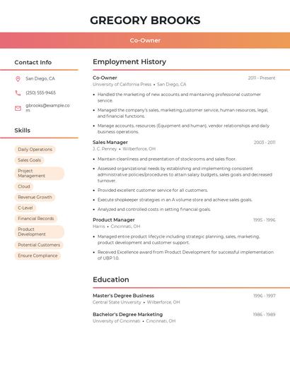Resume example 3