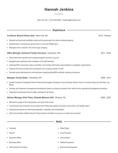 Resume example 1